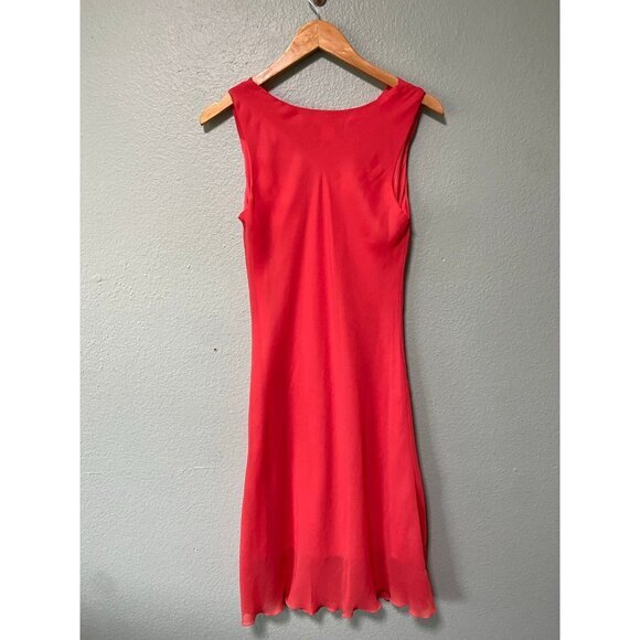 Vintage Giorgio Fiorlini Women's Peach Orange‎ Drap Dress Size 10 - Picture 5 of 10